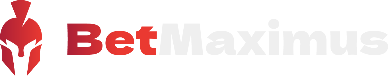 Betmaximus in red and white letters logo
