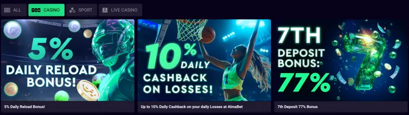 Almabet Casino Bonus